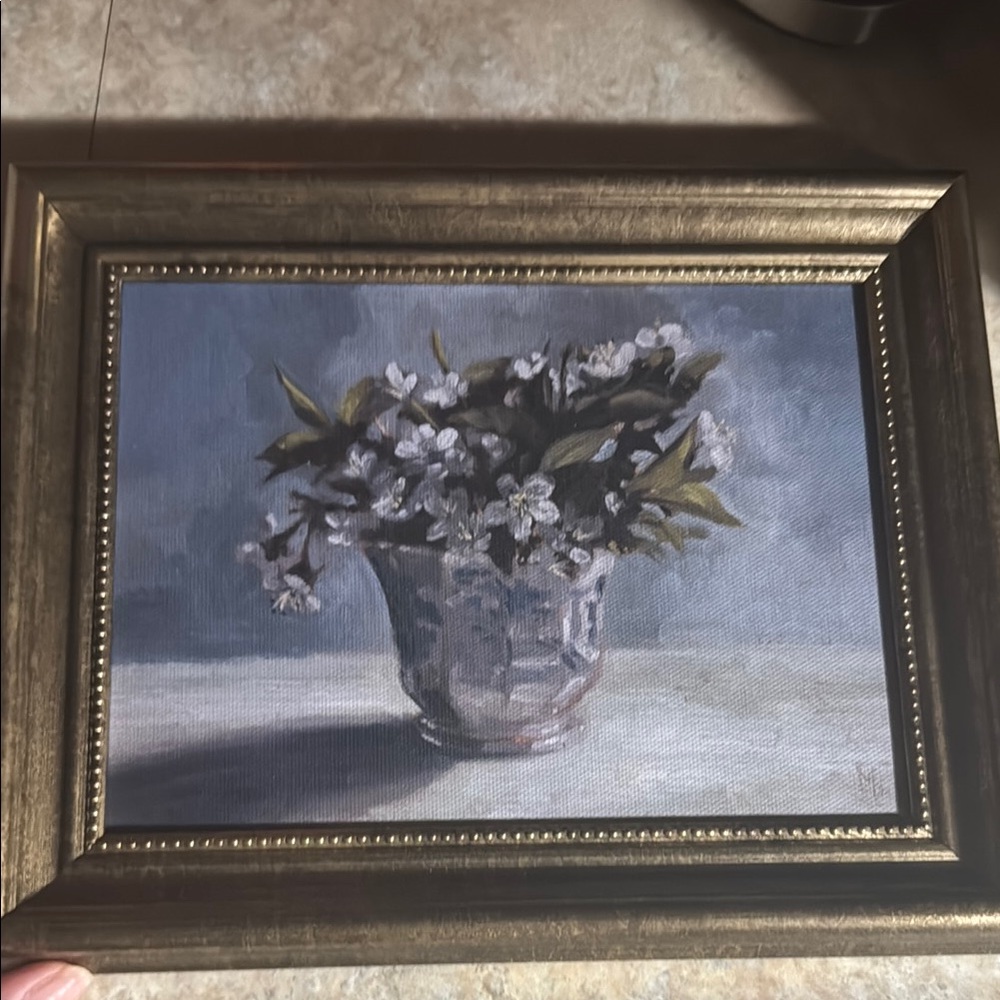 Framed Floral Still Life Painting
